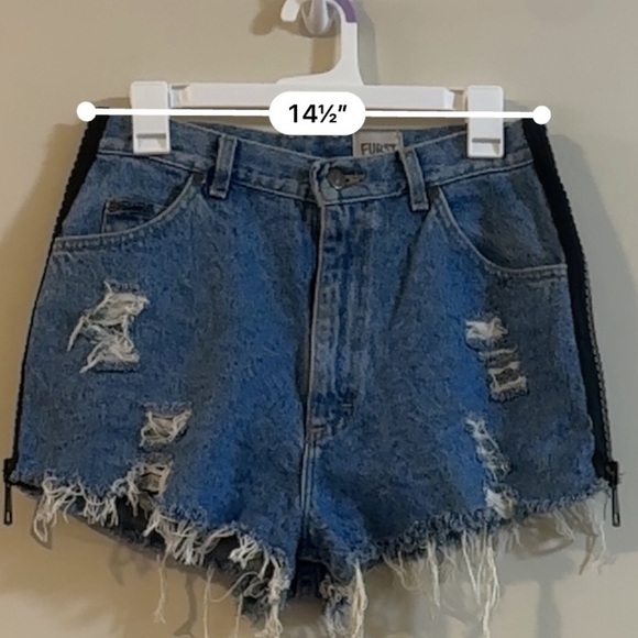 Furst of a Kind Denim Distressed Blue Shorts - Picture 8 of 9